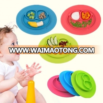 Food grade Silicone placemats One-piece Placemats dinner plate for baby kids