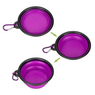 Collapsible Silicone Food & Water Travel Bowl with Clip for Dog and Cat